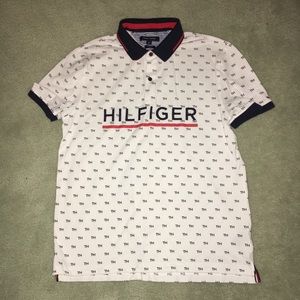 White Tommy Hilfiger Initialed Polo